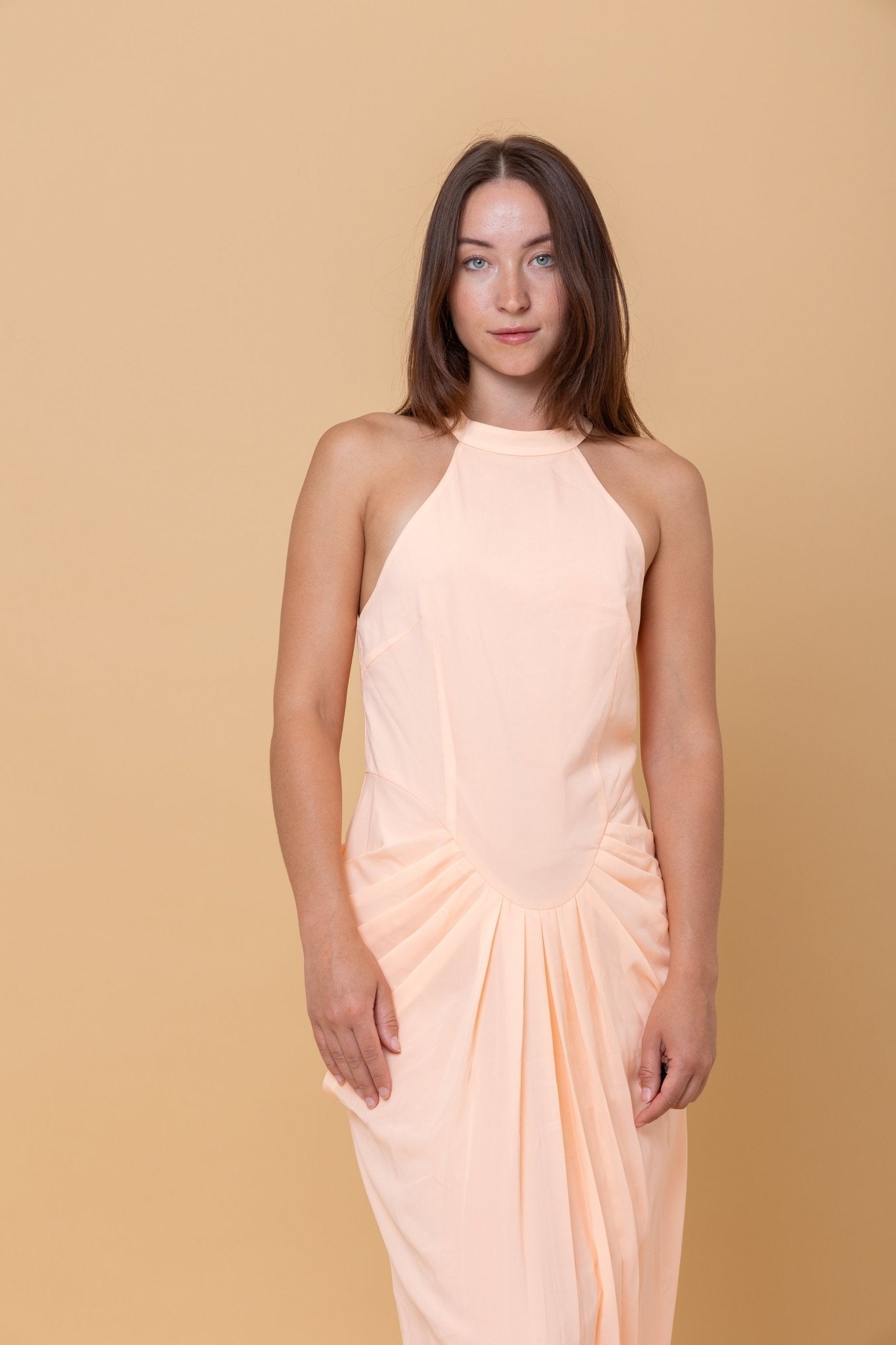 Peach Summer Maxi dress - #GT#